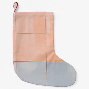Blue and orange wall small christmas stocking