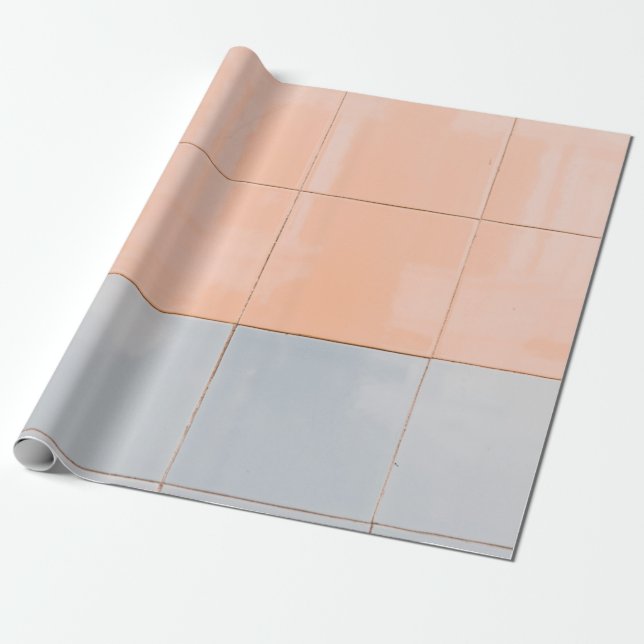 Blue and orange wall wrapping paper (Unrolled)