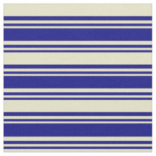 Blue and Pale Goldenrod Coloured Stripes Fabric