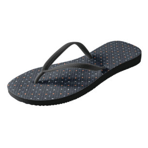 Blue and Peach Dots  Flip Flops