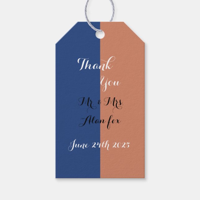Blue and peach Gift Tags (Front)