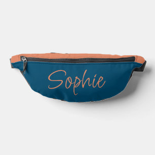 Blue and Peach Name Typography Fanny Pack
