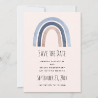 Blue and Peach Rainbow Boho Design