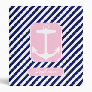 Blue and Pink Anchor Custom Text Binder