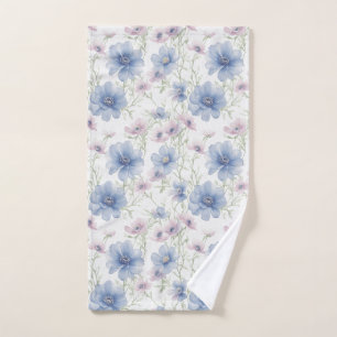 Blue And Pink Anemone Hand Towel