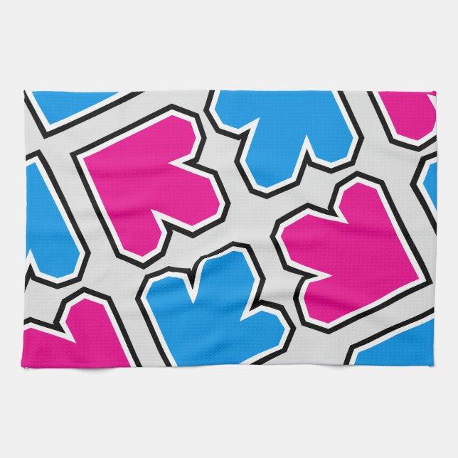 Blue and Pink Arrows Pattern Kitchen Towel (Horizontal)