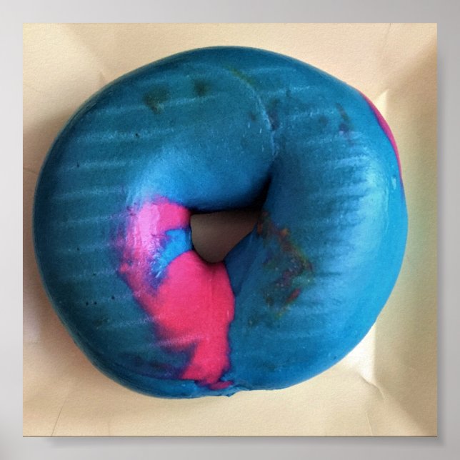Blue and Pink Bagel Photo Poster (Front)