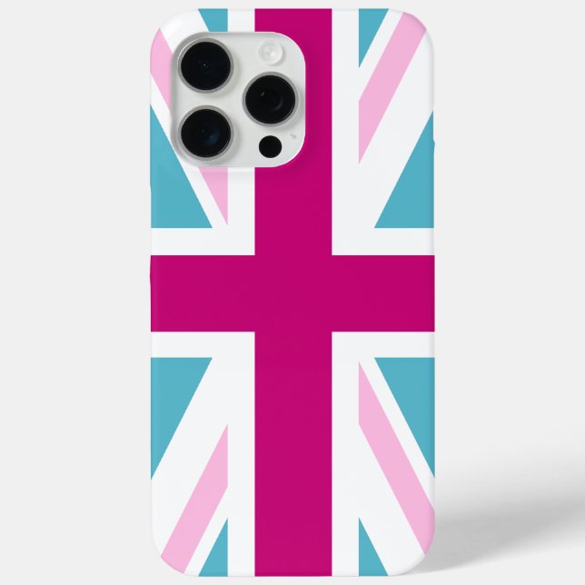 Blue and Pink British Flag Case-Mate iPhone Case (Back)