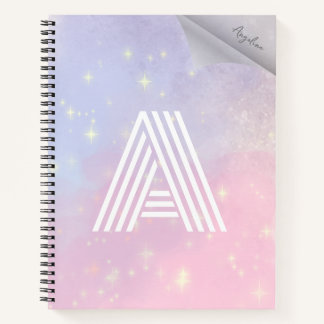 Blue And Pink Brush Blink-Blink Notebook