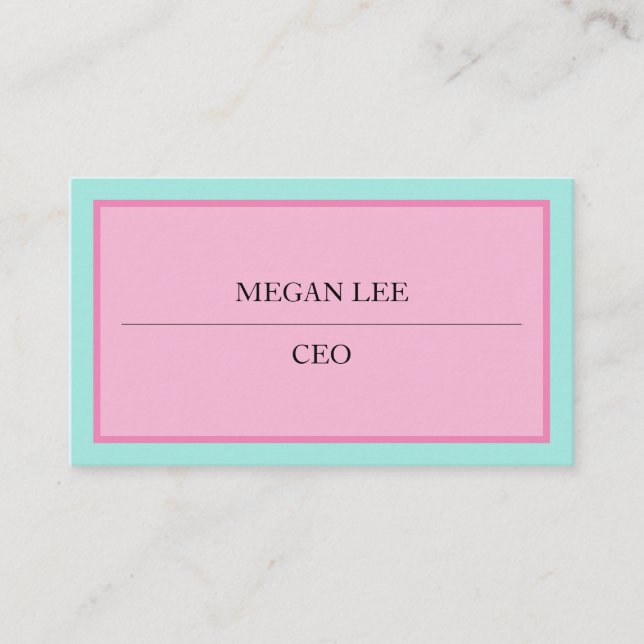 Blue and Pink Business Card  (Front)
