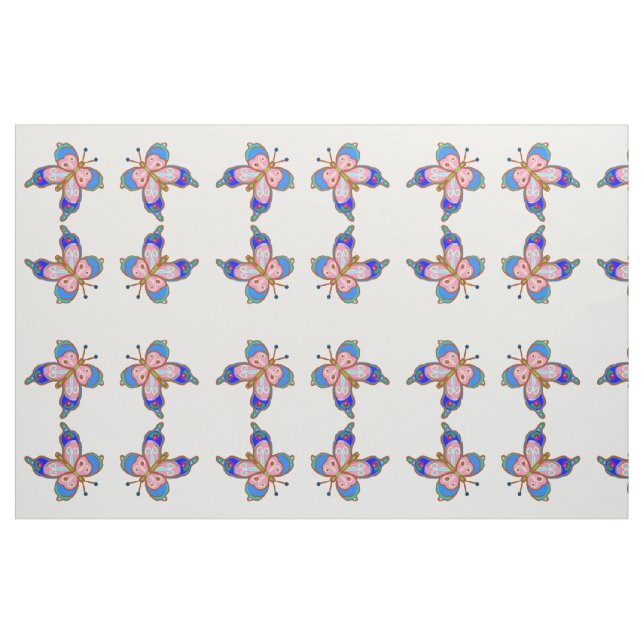 Blue and Pink butterfly Fabric (Fat Quarter)