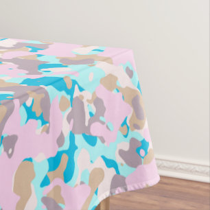 Blue and Pink Camouflage  Tablecloth