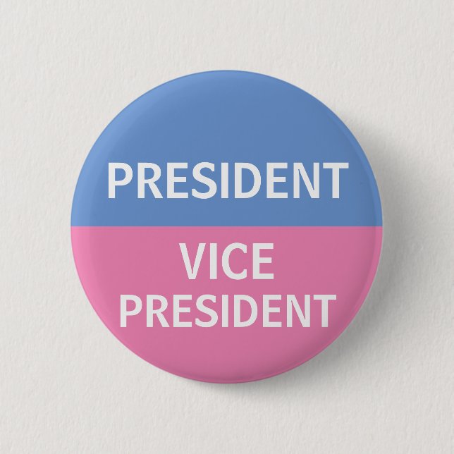 Blue and Pink Campaign Button (Front)