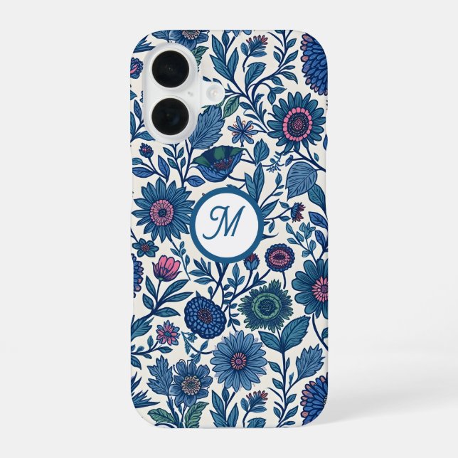 Blue and Pink Delight iPhone 16 Case (Back)