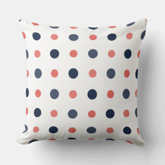 blue and pink dots throw pillow