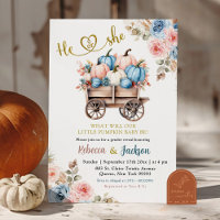 Blue and Pink Floral Pumpkin Gender Reveal