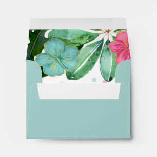 Blue and Pink Floral Watercolor Baby Shower Envelope