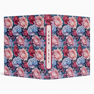 Blue and Pink Flowers Binder