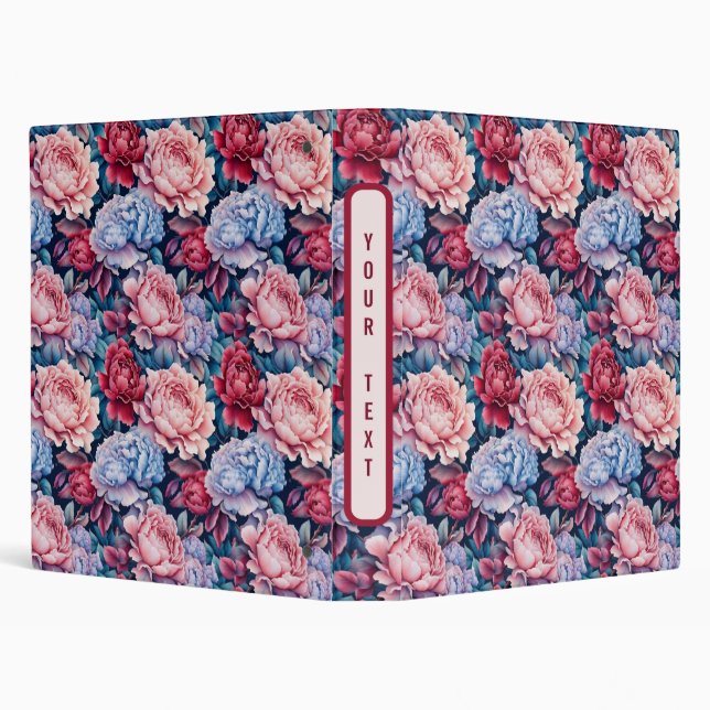 Blue and Pink Flowers Binder (Background)