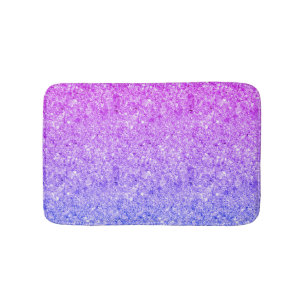 Blue And Pink Glitter Bath Mat