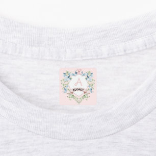 Blue and Pink Grandmillennial Ribbon Crest