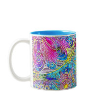 Blue and Pink Graphic Mug