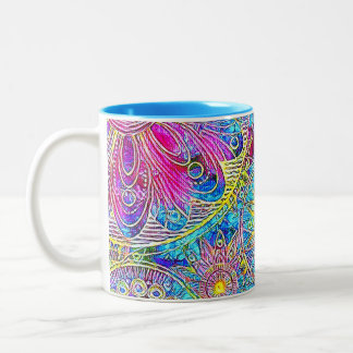 Blue and Pink Graphic Mug
