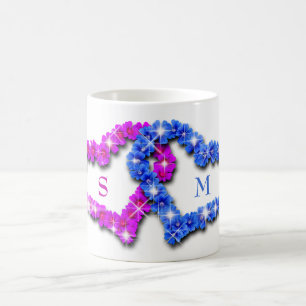 Blue And Pink Hearts Coffee Mug