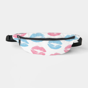 Blue and Pink Lips Pattern, Lipstick, Kiss Fanny Pack
