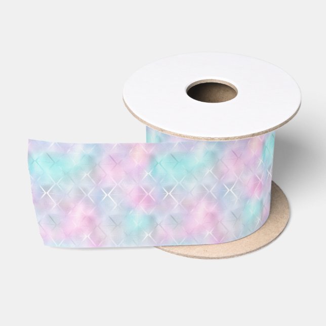 Blue and Pink Marble Look Watercolors Satin Ribbon (Spool)