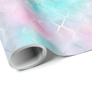 Blue and Pink Marble Look Watercolors Wrapping Paper