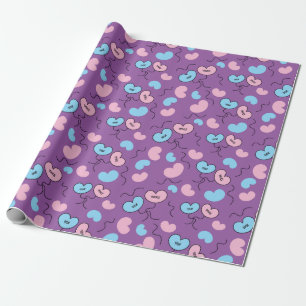 Blue and Pink Mr and Mrs Wedding Balloons Seamless Wrapping Paper