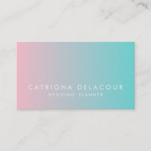 Blue and Pink Ombre Gradient Business Card