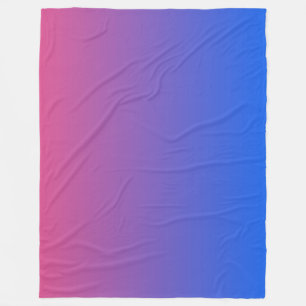 Blue and pink ombre gradient fleece blanket