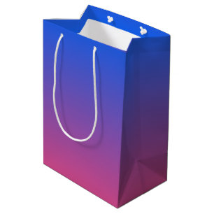 Blue and pink ombre gradient medium gift bag