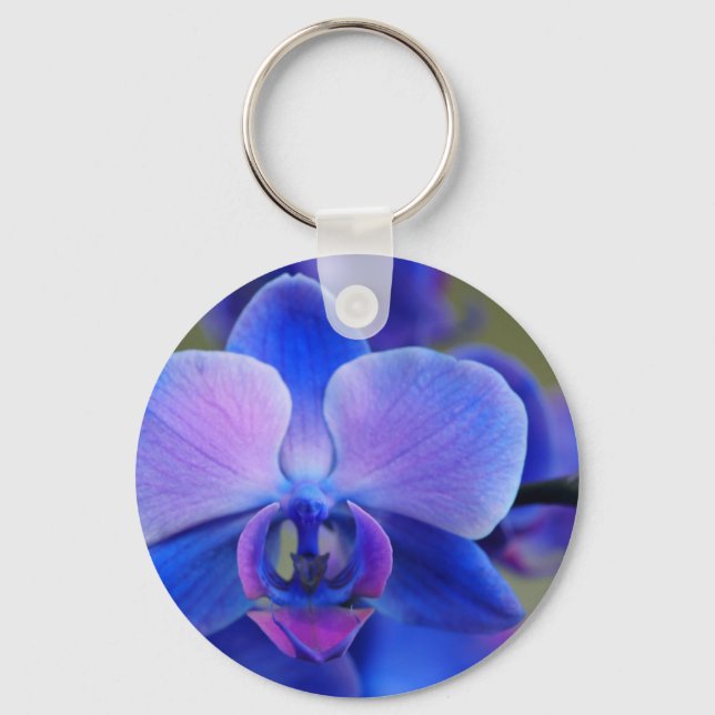 Blue and Pink Orchid Keychain (Front)