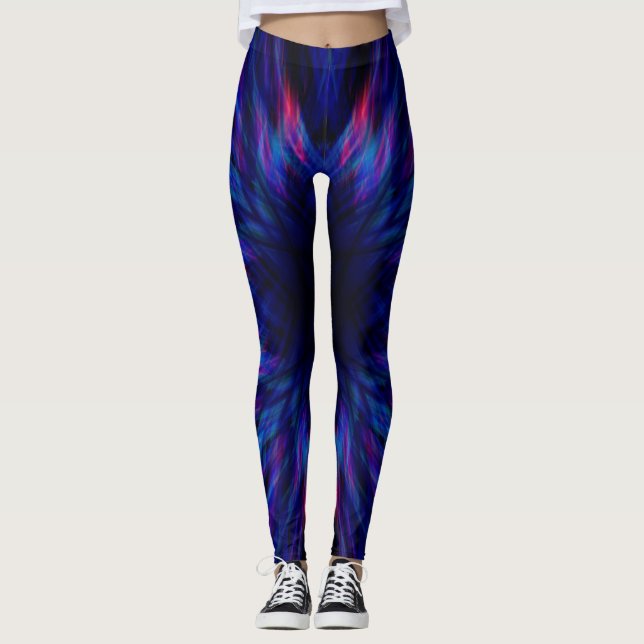 Blue and pink pattern leggings (Front)