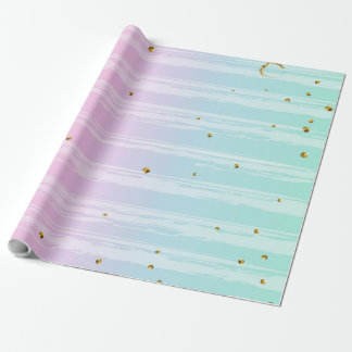 Blue and pink rainbow wrapping paper