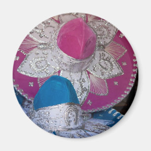 Blue and Pink Sombreros Magnet