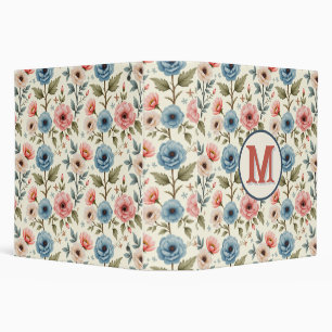 Blue and Pink Spring Floral Fantasy Binder