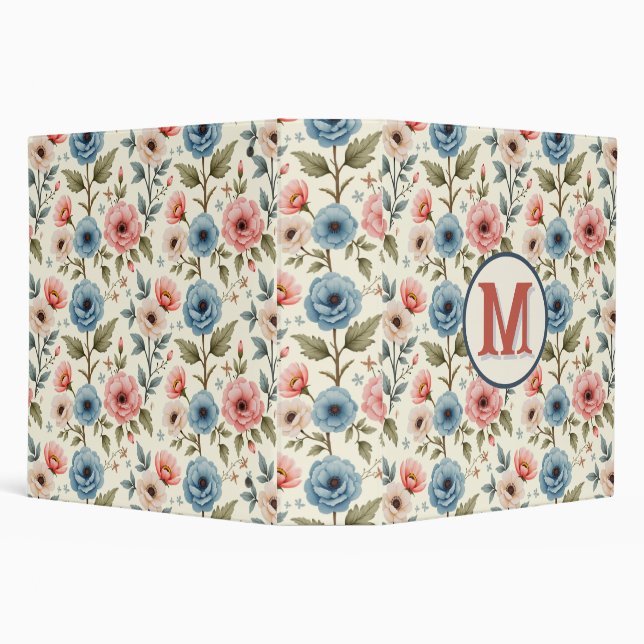 Blue and Pink Spring Floral Fantasy Binder (Background)