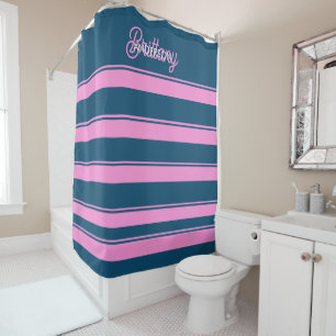 Blue and Pink  Stripes Pattern Personalized 