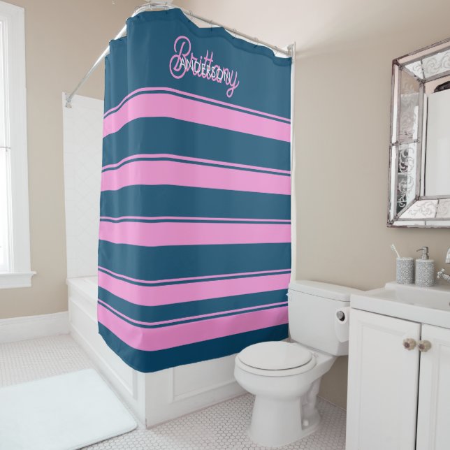 Blue and Pink  Stripes Pattern Personalized  (In Situ)