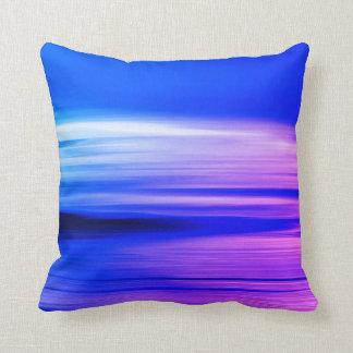Blue and Pink Sunset Beach Throw Pillow