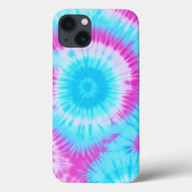 Blue and Pink Tie Dye Phone Case (Back)