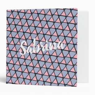 Blue and Pink Triangles Custom Name Binder