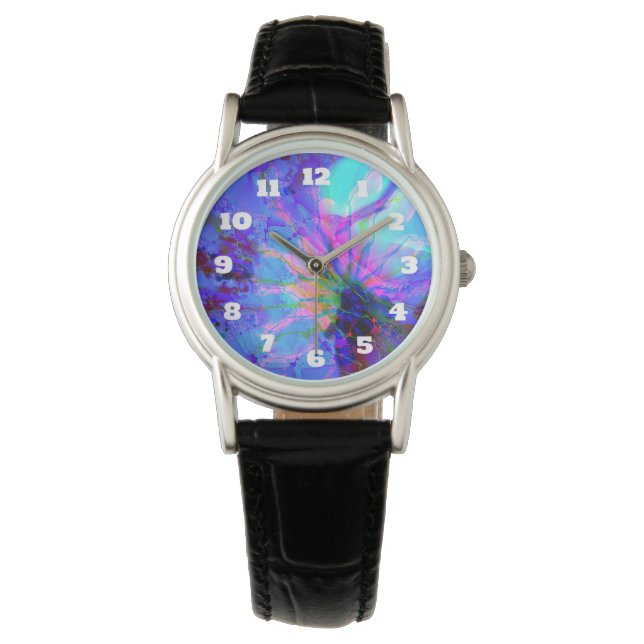 Blue and Purple Abstract Design Watch (Front)