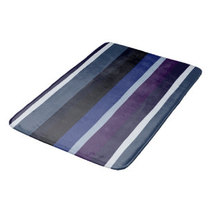 Blue and Purple Abstract Stripes Bath Mat