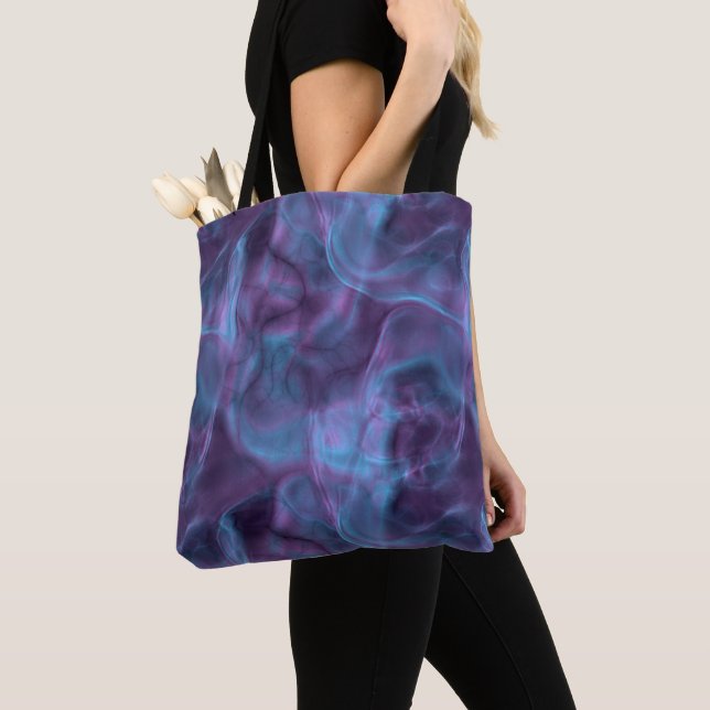 Blue and Purple Abstract Tote Bag (Close Up)