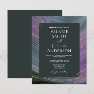 Blue and Purple Agate Stone Budget Wedding 